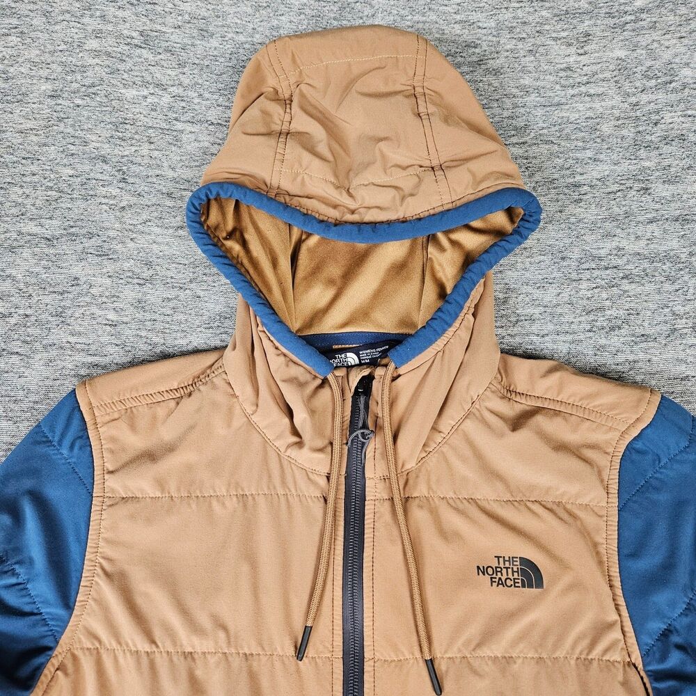 North Face Womens M Mountain Sweatshirt 2 Coat Blue Tan Full Zip Jacket Gorpcore - Picture 3 of 11